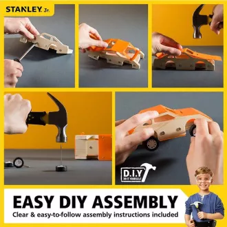 Stanley Jr. OK002-SY Zestaw konstrukcyjny, samochód wyścigowy, drewno