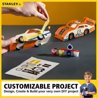 Stanley Jr. OK002-SY Zestaw konstrukcyjny, samochód wyścigowy, drewno