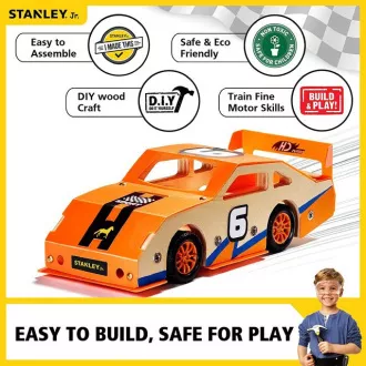 Stanley Jr. OK002-SY Zestaw konstrukcyjny, samochód wyścigowy, drewno