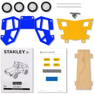 Stanley Jr. OK036-SY Zestaw konstrukcyjny, wózek samochodowy, drewno