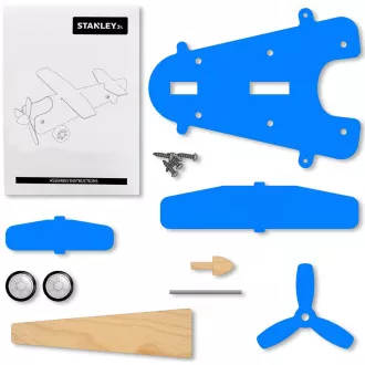 Stanley Jr. OK038-SY Zestaw konstrukcyjny, samolot, drewno