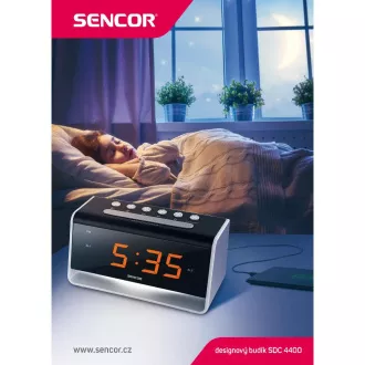 SDC 4400 W ZEGAR Z ALARMEM LED SENCOR SDC 4400 W ZEGAR Z ALARMEM LED SENCOR