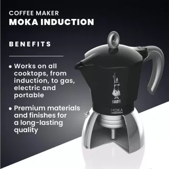 INDUKCJA CZARNA 2P. CZAJNICZEK MOKA BIALETTI