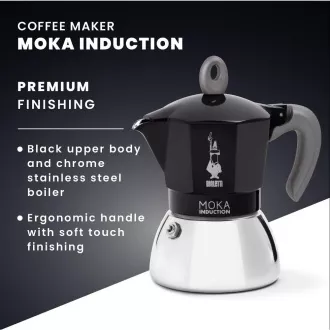 INDUKCJA CZARNA 2P. CZAJNICZEK MOKA BIALETTI