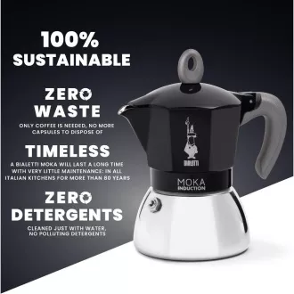 INDUKCJA CZARNA 2P. CZAJNICZEK MOKA BIALETTI