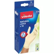 NATURALNE RĘKAWICZKI LATEKSOWE S/M 10SZT VILEDA