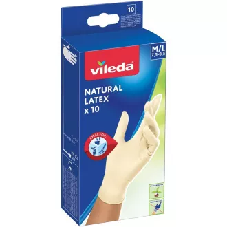 NATURALNE RĘKAWICZKI LATEKSOWE M/L 10SZT VILEDA