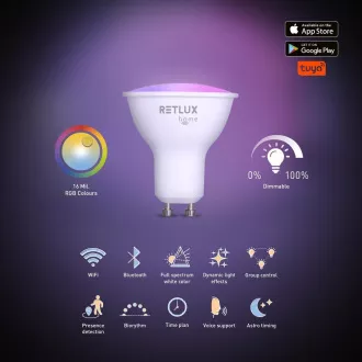 Żarówka RSH 101 GU10. 4,5 W RGB CCT RETLUX