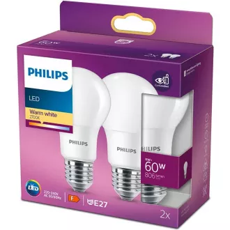 LED 60W A60 E27 2700K 2-pak PHILIPS LED 60W A60 E27 2700K 2-pak PHILIPS