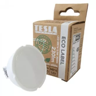 TESLA - LED MR163530-4, żarówka GU5,3 MR16, 3,5W, 12V, 230lm, 25 000h, 3000K ciepła biel, 100°
