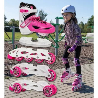 Wrotki 4w1 Enero KIDS - różowo-białe, 30-33 - Rozpakowany Wrotki 4w1 Enero KIDS - różowo-białe, 30-33 - Rozpakowany
