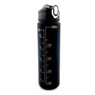 Motywacyjny bidon sportowy 3w1, 2000 ml   900 ml   300 ml, czarny
