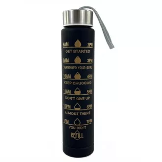 Motywacyjny bidon sportowy 3w1, 2000 ml   900 ml   300 ml, czarny