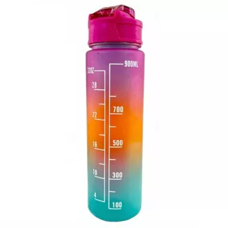 Motywacyjny bidon sportowy 3w1, 2000 ml   900 ml   300 ml, czarny