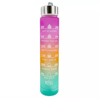 Motywacyjny bidon sportowy 3w1, 2000 ml   900 ml   300 ml, czarny
