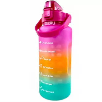 Motywacyjny bidon sportowy 3w1, 2000 ml   900 ml   300 ml, czarny