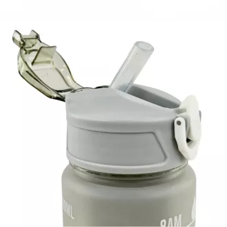 Motywacyjny bidon sportowy 3w1, 2000 ml   900 ml   300 ml, czarny