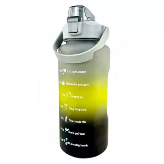 Motywacyjny bidon sportowy 3w1, 2000 ml   900 ml   300 ml, czarny