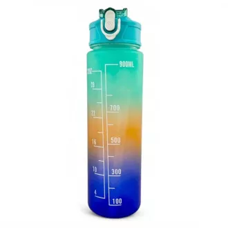 Motywacyjny bidon sportowy 3w1, 2000 ml   900 ml   300 ml, czarny