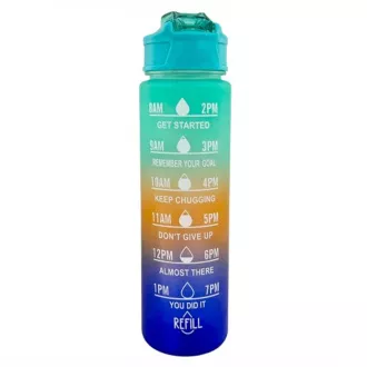 Motywacyjny bidon sportowy 3w1, 2000 ml   900 ml   300 ml, czarny