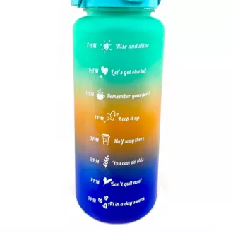 Motywacyjny bidon sportowy 3w1, 2000 ml   900 ml   300 ml, czarny