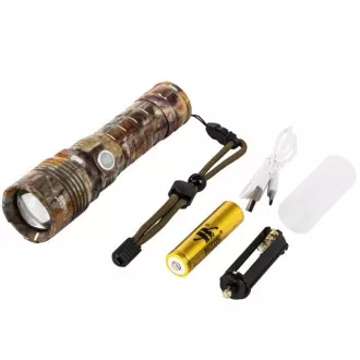 Latarka taktyczna Bailong ZOOM CREE LED, kamuflaż