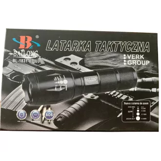 Latarka Bailong BL-8668, LED typu CREE XM-L T6   uchwyt ostrzegawczy