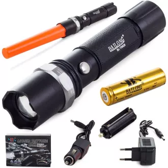 Latarka Bailong BL-8626, LED typu CREE XPE   uchwyt ostrzegawczy