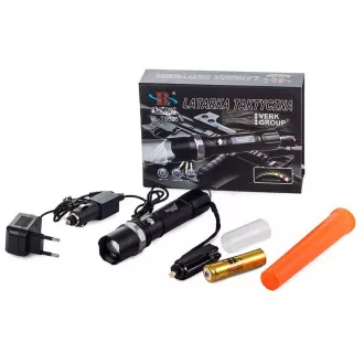 Latarka Bailong BL-8626, LED typu CREE XPE   uchwyt ostrzegawczy