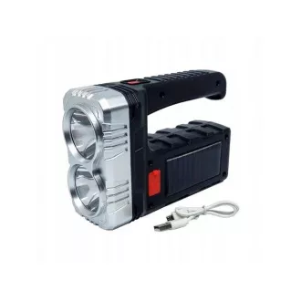 AKU Latarka LED CREE XM-L T6   zasilanie słoneczne