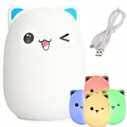 Dziecięca lampka nocna LED CAT RGB   kabel USB