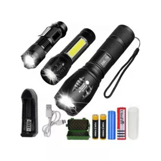 3x Latarka LED CREE XM-L T6 i Q5 2x ZOOM i XPE   COB