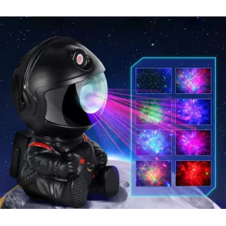 Projektor gwiazd nocnych z pilotem - ASTRONAUT - czarny