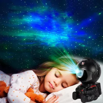 Projektor gwiazd nocnych z pilotem - ASTRONAUT - czarny