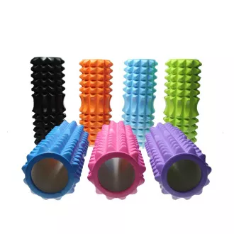 Wałek do masażu fitness ROLLER YOGA 32x13cm, fioletowy