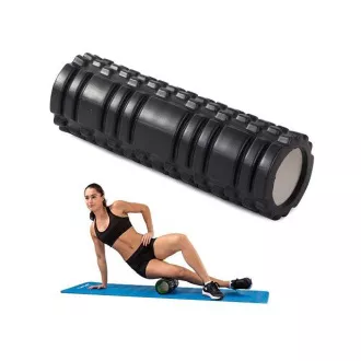 Wałek do masażu fitness 30x10 cm, czarny