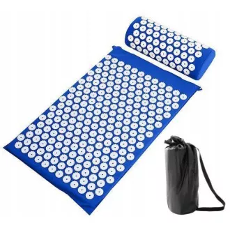 Mata do ćwiczeń akupresury PREMIUM z poduszką 67x42x2 cm, czarna