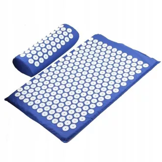 Mata do ćwiczeń akupresury PREMIUM z poduszką 67x42x2 cm, czarna