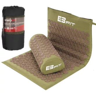Mata do ćwiczeń akupresury PREMIUM z poduszką 67x42x2 cm, Mascara khaki