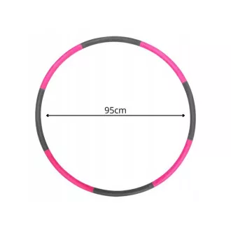 Hula Hop 95 cm, różowo-szary