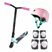 Korzystny zestaw freestyle z ochraniaczami MOVINO TYRO MINT-PINK
