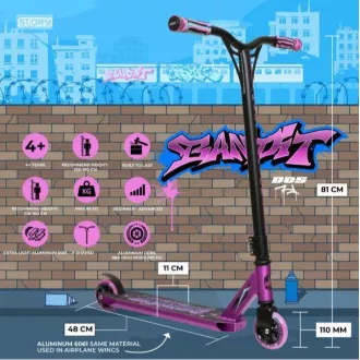 Hulajnoga Freestyle Story Bandit DOS Stunt, czarno-fioletowa
