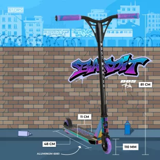 Hulajnoga freestyle Story Bandit DOS Stunt, neonowa Hulajnoga freestyle Story Bandit DOS Stunt, neonowa