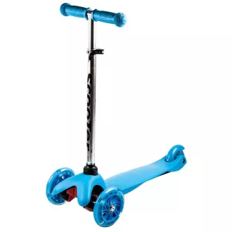 MINI SCOOTER trójkołowa hulajnoga ze świecącymi kołami, niebieska