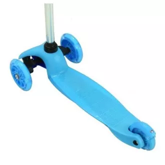 MINI SCOOTER trójkołowa hulajnoga ze świecącymi kołami, niebieska