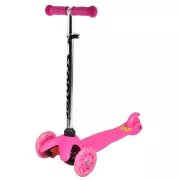 MINI SCOOTER trójkołowa hulajnoga ze świecącymi kołami, różowa