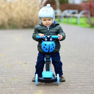 Hulajnoga dziecięca 3w1 BERUŠKA z kółkami LED, niebieska Hulajnoga dziecięca 3w1 BERUŠKA z kółkami LED, niebieska