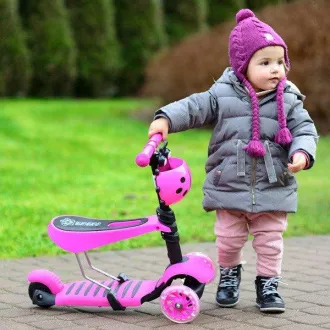 Hulajnoga dziecięca 3w1 BERUŠKA z kółkami LED, różowa Hulajnoga dziecięca 3w1 BERUŠKA z kółkami LED, różowa