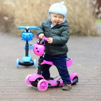 Hulajnoga dziecięca 3w1 BERUŠKA z kółkami LED, różowa Hulajnoga dziecięca 3w1 BERUŠKA z kółkami LED, różowa