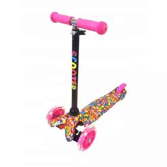 MINI SCOOTER trójkołowa hulajnoga ze świecącymi kołami, BONBON MINI SCOOTER trójkołowa hulajnoga ze świecącymi kołami, BONBON